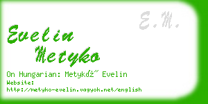 evelin metyko business card